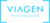 blue text logo of viaGen Pets & Equine